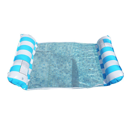Foldable inflatable backrest striped float