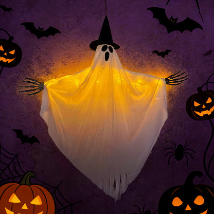Glowing Wizard Hat Ghost Halloween Decoration