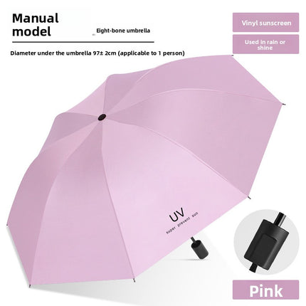 Folding umbrella for both weather and rain