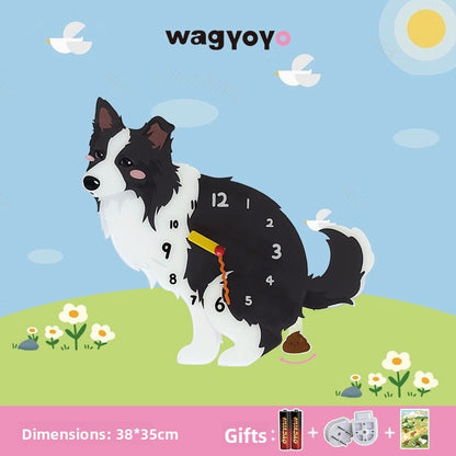 Pet Themed Silent Wall Clock with Moving Decoration