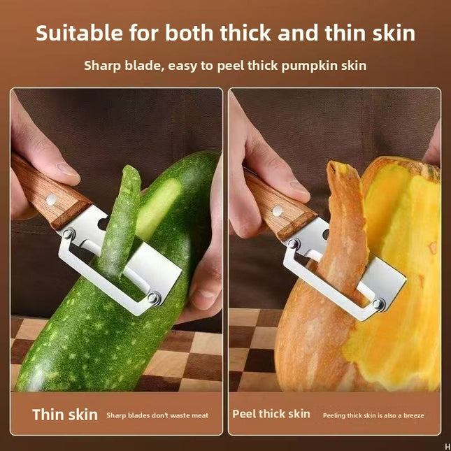 Wooden Handle Stainless Steel Kitchen Peeler