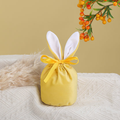 Cross Border Easter Rabbit Ears Velvet Bag Gift Box Candy Box Party Gift Candy Box Creative Ins Bundle Pocket