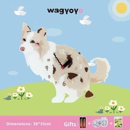 Pet Themed Silent Wall Clock with Moving Decoration
