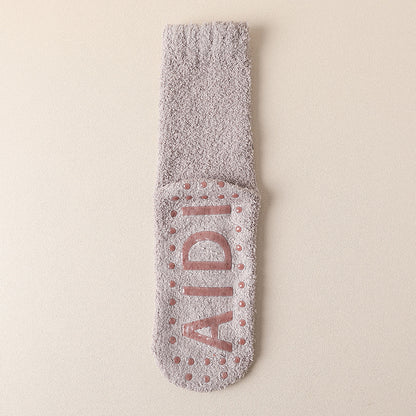 Fleece-Lined Anti-Slip Floor Socks for Winter