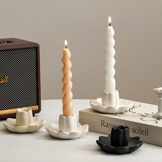 Ceramic Lotus Candle Holder