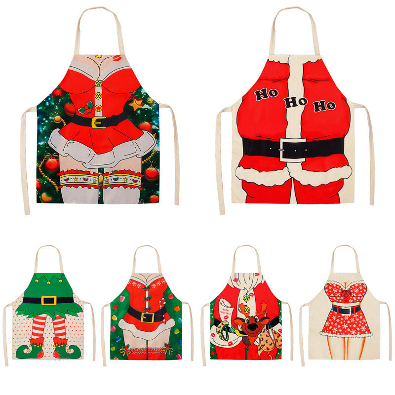 Christmas print apron