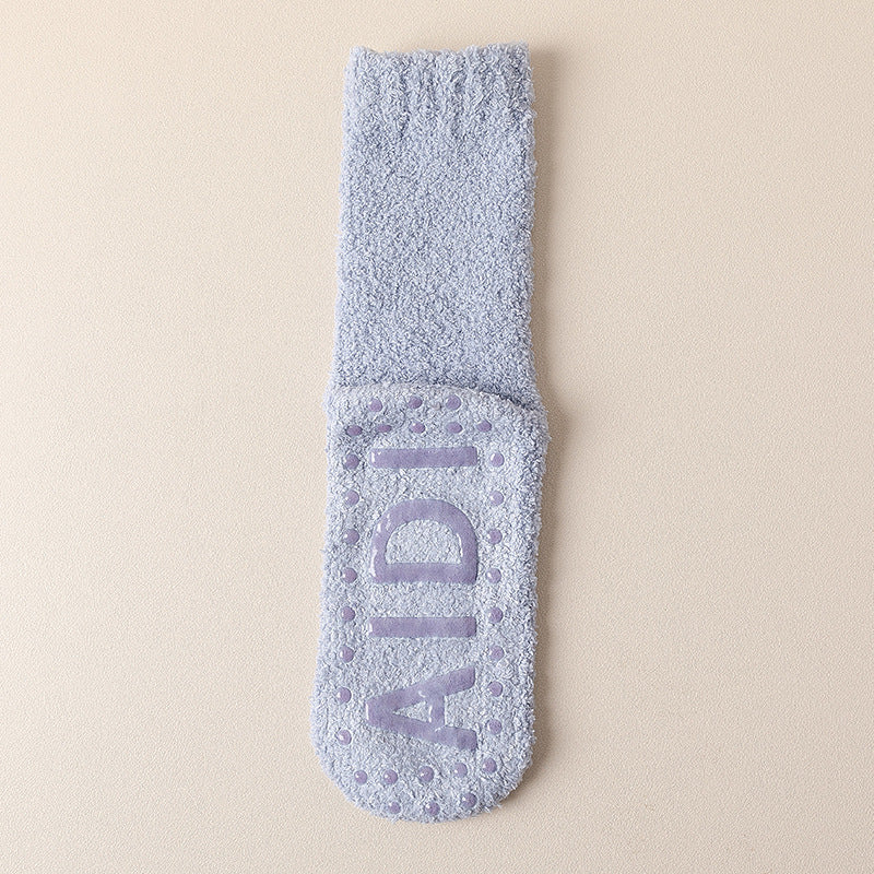 Fleece-Lined Anti-Slip Floor Socks for Winter