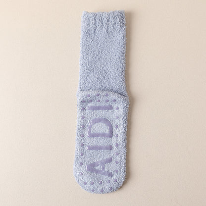 Fleece-Lined Anti-Slip Floor Socks for Winter