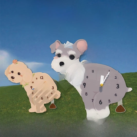 Pet Themed Silent Wall Clock with Moving Decoration