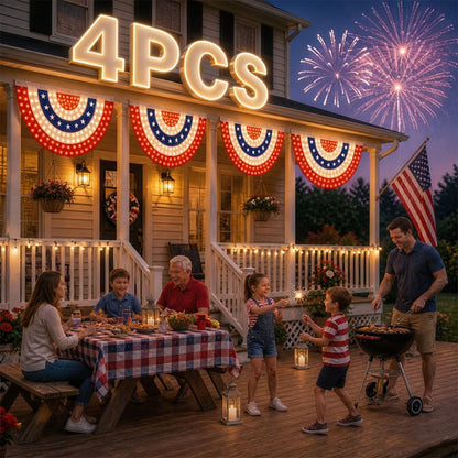 LED Patriotic Half Circle Flag for Outdoor Decoration