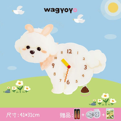 Pet Themed Silent Wall Clock with Moving Decoration
