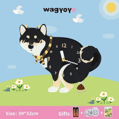 Pet Themed Silent Wall Clock with Moving Decoration