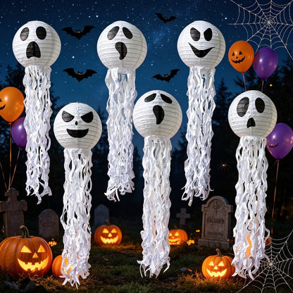 Halloween Paper Lantern Set Jellyfish Pumpkin Decor