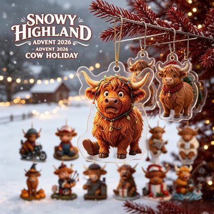 Highland Cow Christmas Acrylic Ornament Blind Box