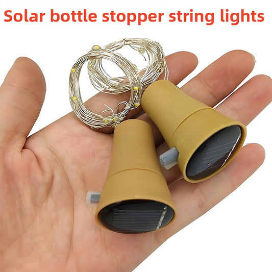 Solar Bottle Stopper LED Wine Bottle Light Decorative Copper Wire Fairy String Lights for Party Wedding Christmas Decor