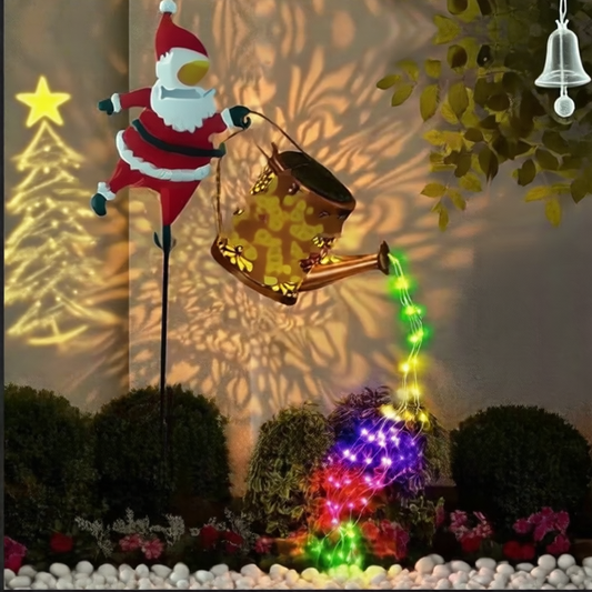 Solar Powered Christmas Decorative Lantern with Santa Design