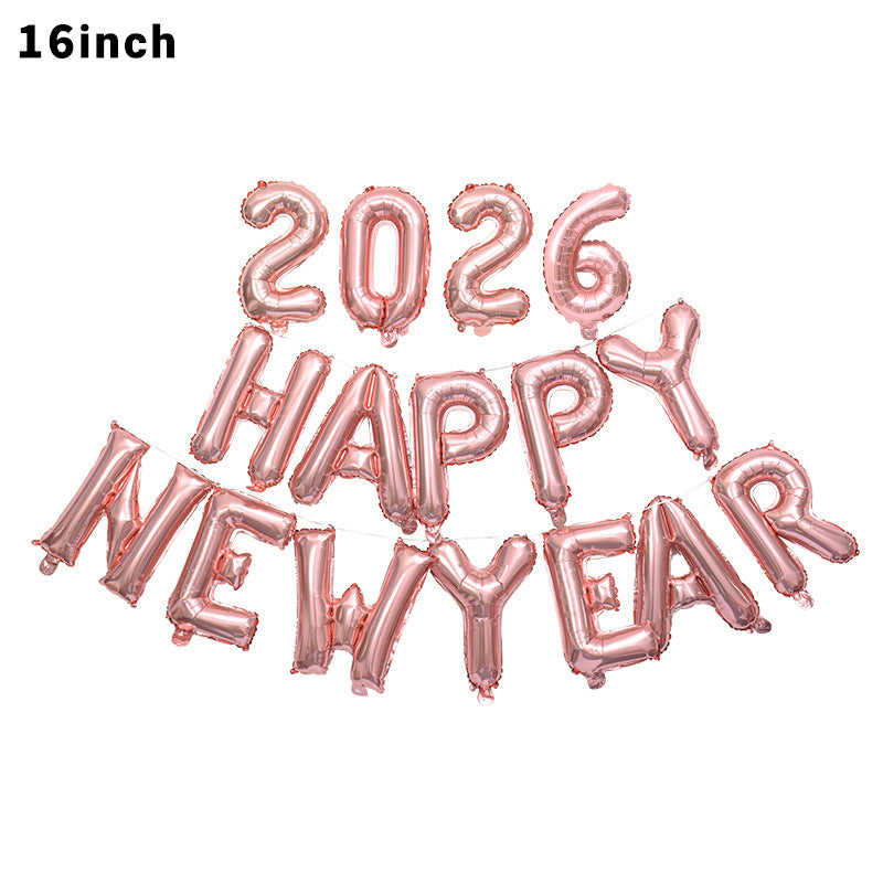 Happy New Year 2026 Letter Aluminum Membrane Balloon