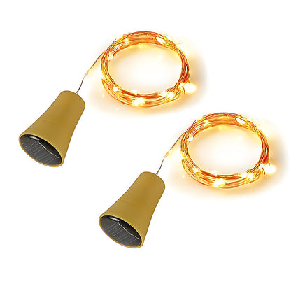 Solar Bottle Stopper LED Wine Bottle Light Decorative Copper Wire Fairy String Lights for Party Wedding Christmas Decor