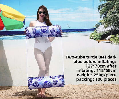 Foldable inflatable backrest striped float