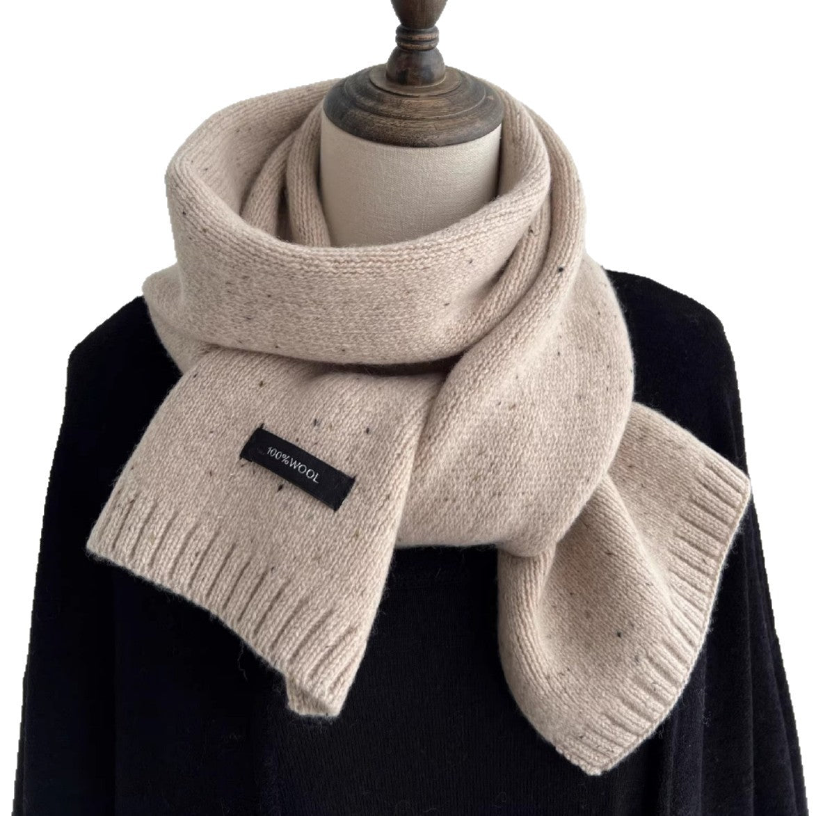 Merino Wool Knitted Winter Scarf