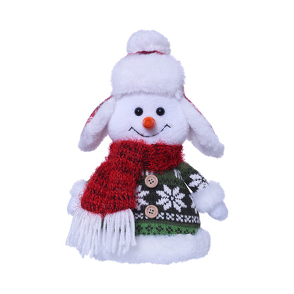 Christmas snowman sitting figure doll