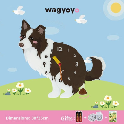 Pet Themed Silent Wall Clock with Moving Decoration
