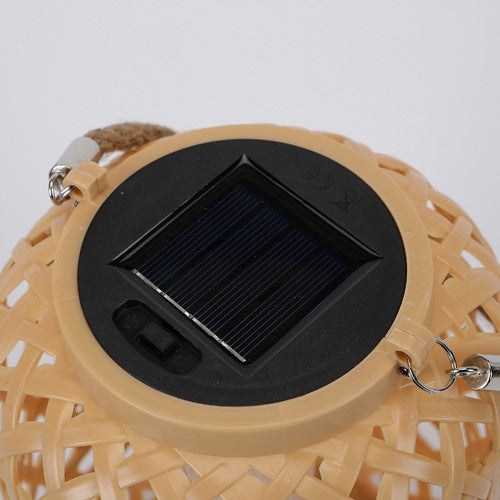 Solar Powered Rattan Lantern for Outdoor Decoration
