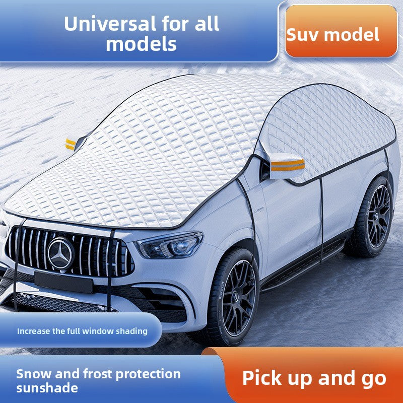 Universal Winter Snow Shield, Snow and Frost Protection, Car Front Glass Sunshade, Sun Protection Half Car Cover