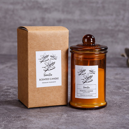 Scented soy wax candles in tea jar