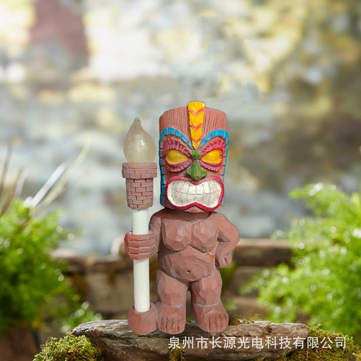 2025 Independent Station Maya Angry Garden Decoration Outdoor Smiley Totem Solar Resin Decoration