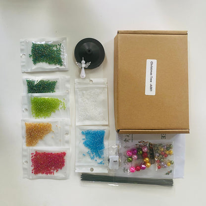 DIY Beaded Christmas Tree Kit with Lights
