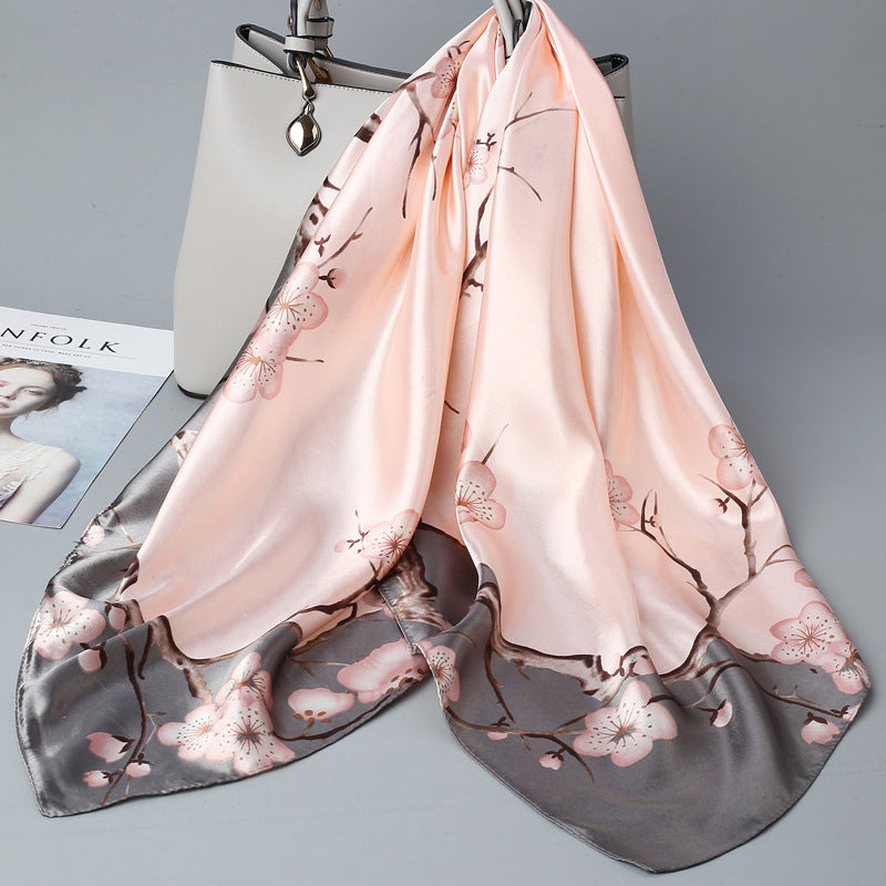 Retro Cashew Pattern Silk Scarf, Large Square Scarf for Women, Stylish and Fashionable for Spring, Autumn, and Winter, Thin Summer Shawl