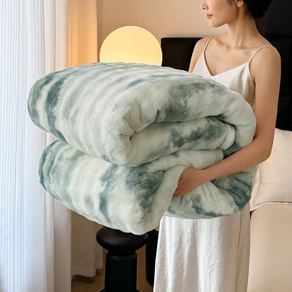 Reversible Ink Painting Plush Throw Blanket