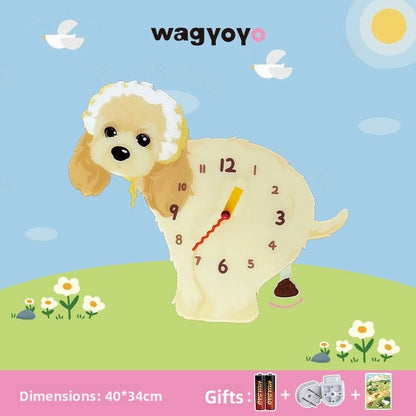 Pet Themed Silent Wall Clock with Moving Decoration