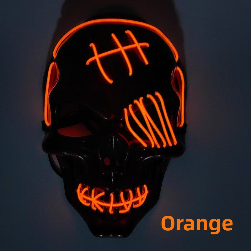 LED Luminous Halloween Skull Mask USB Rechargeable Horror Costume Prop