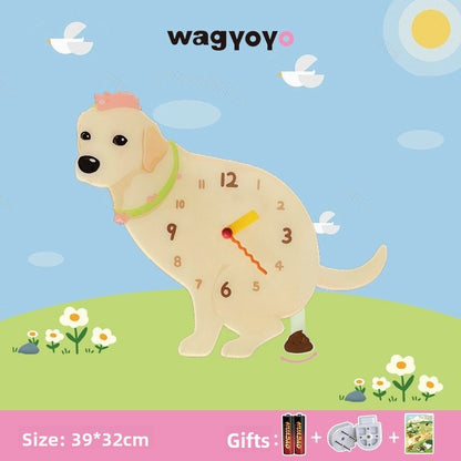 Pet Themed Silent Wall Clock with Moving Decoration