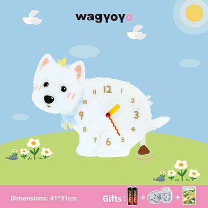 Pet Themed Silent Wall Clock with Moving Decoration