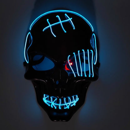 LED Luminous Halloween Skull Mask USB Rechargeable Horror Costume Prop