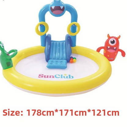 Unicorn Slide Inflatable Play Pool with Water Spray