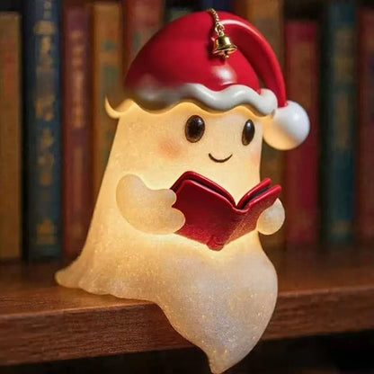Cute Ghost Reading Book Lamp Christmas Night Light