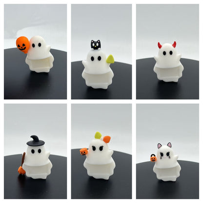 Mystery Phone Buddy Ghost Pumpkin Sticky Phone Decoration Figurine Desktop