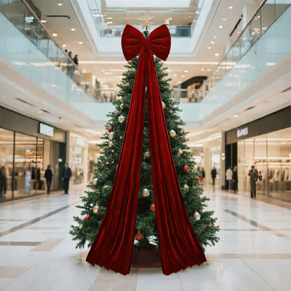 Christmas tree decorated with bowse