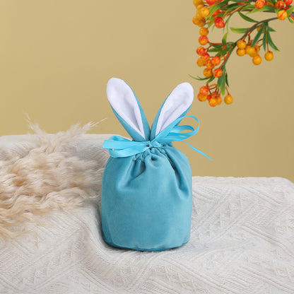Cross Border Easter Rabbit Ears Velvet Bag Gift Box Candy Box Party Gift Candy Box Creative Ins Bundle Pocket