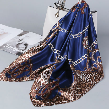 Retro Cashew Pattern Silk Scarf, Large Square Scarf for Women, Stylish and Fashionable for Spring, Autumn, and Winter, Thin Summer Shawl