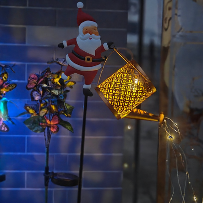 Solar Powered Christmas Decorative Lantern with Santa Design