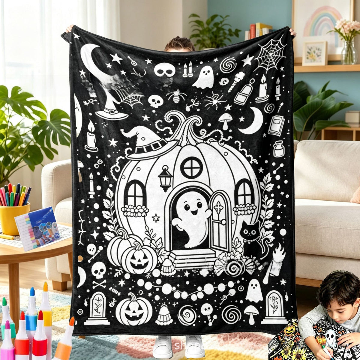 Christmas DIY Coloring Flannel Blanket