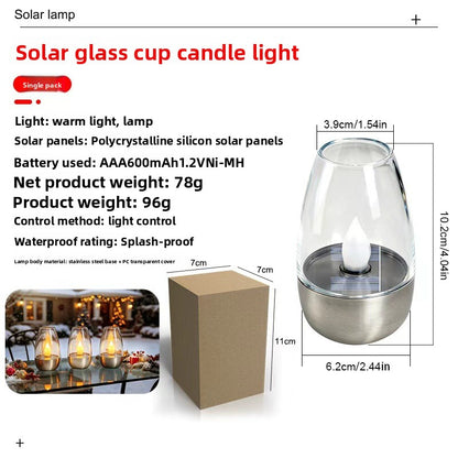Solar Powered Stainless Steel Outdoor Candle Lights