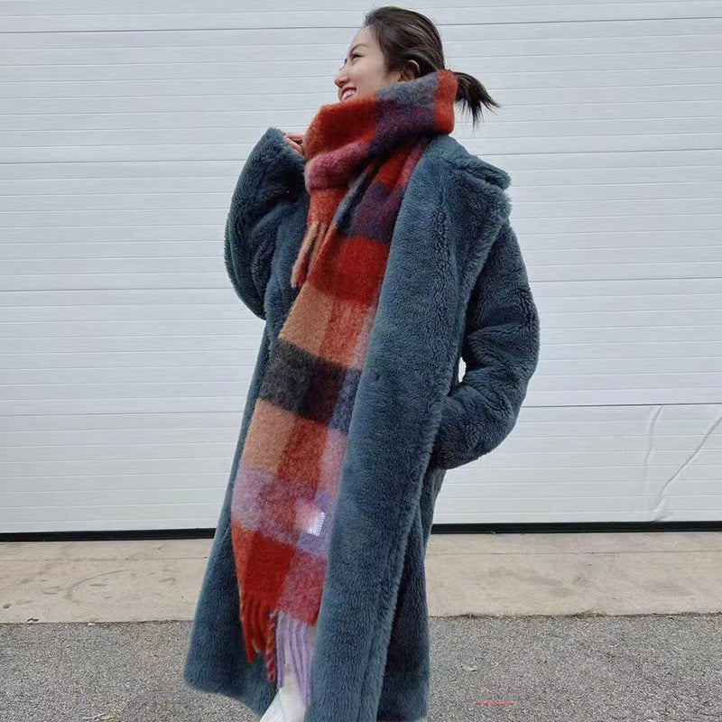 Color Plaid Winter Scarf for Women