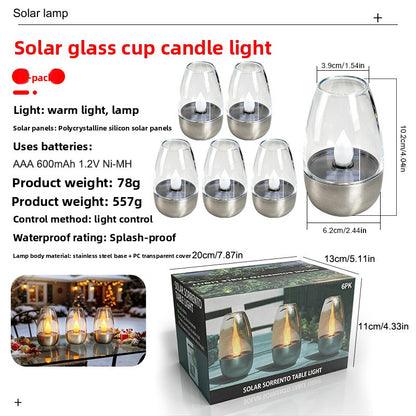 Solar Powered Stainless Steel Outdoor Candle Lights