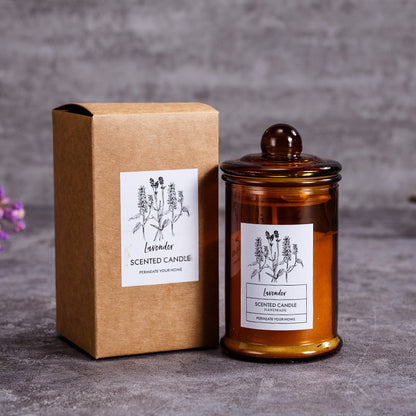 Scented soy wax candles in tea jar